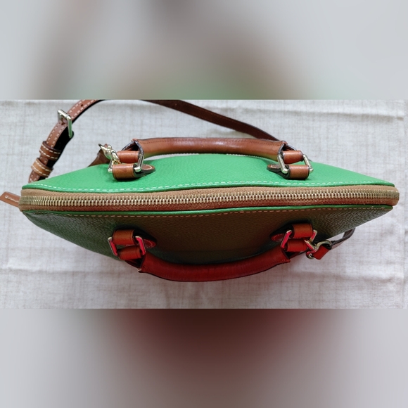 Dooney & Bourke Green and Brown Satchel - Picture 6 of 11